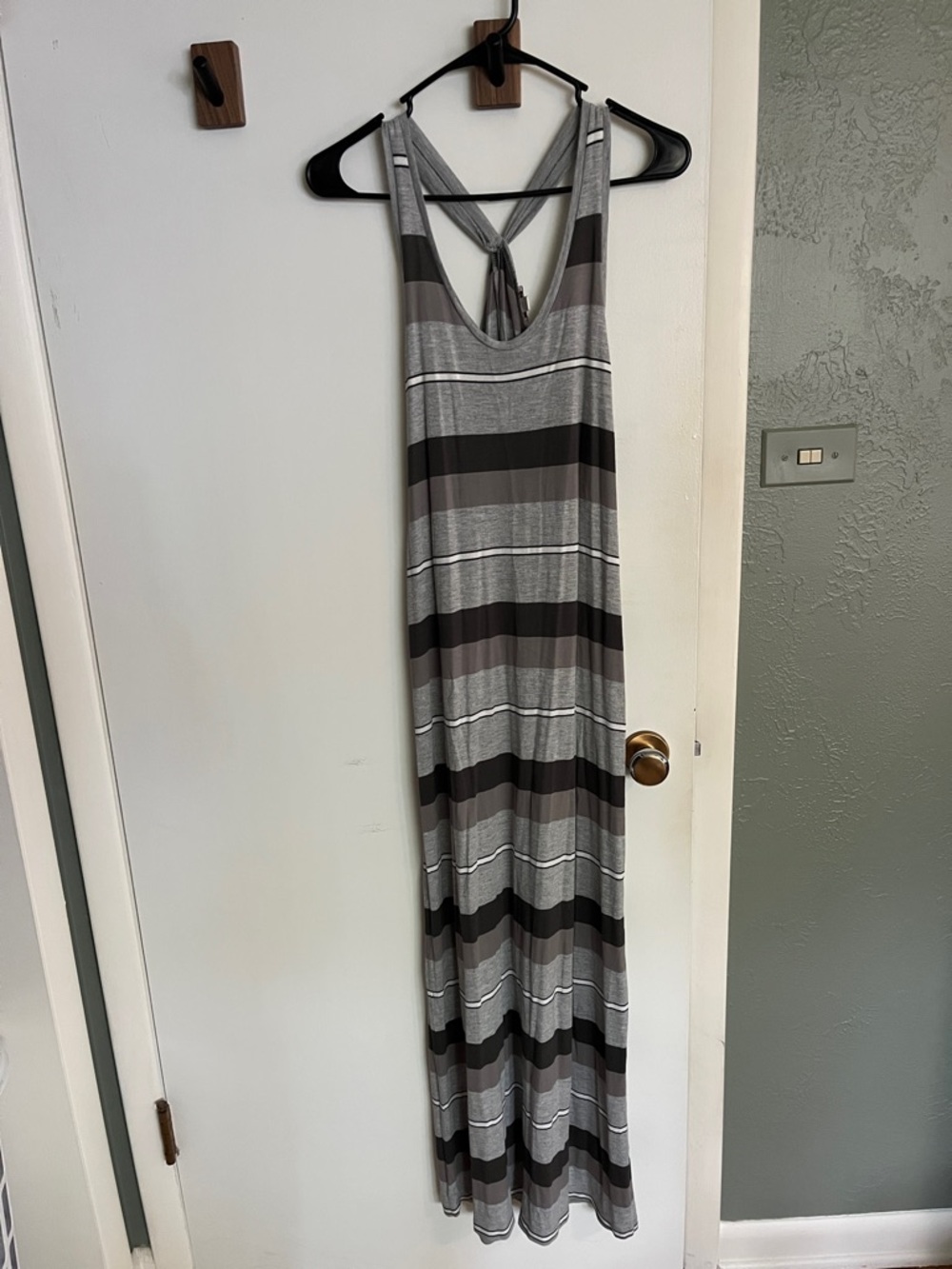 Women's Gap Gray Striped Racerback Maxi Dress - Small